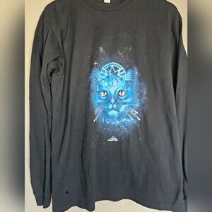 Marvel Goose Shirt Mens Medium Black Long Sleeve Graphic Tee Comic Retro